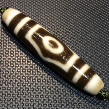 

200422-1 Big Size Baojiang Old Mineral 3 Eyes Beads Natural Agate Material Tibetan Amulet Collectible Fine Beads
