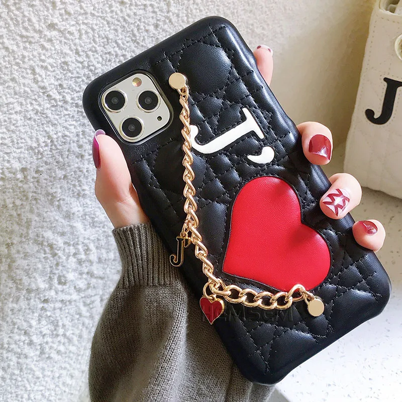 Новинка 3D золотая цепочка с сердечком для iPhone 11 pro 7 8 Plus XR XS Max Je Aime Модный чехол для телефона