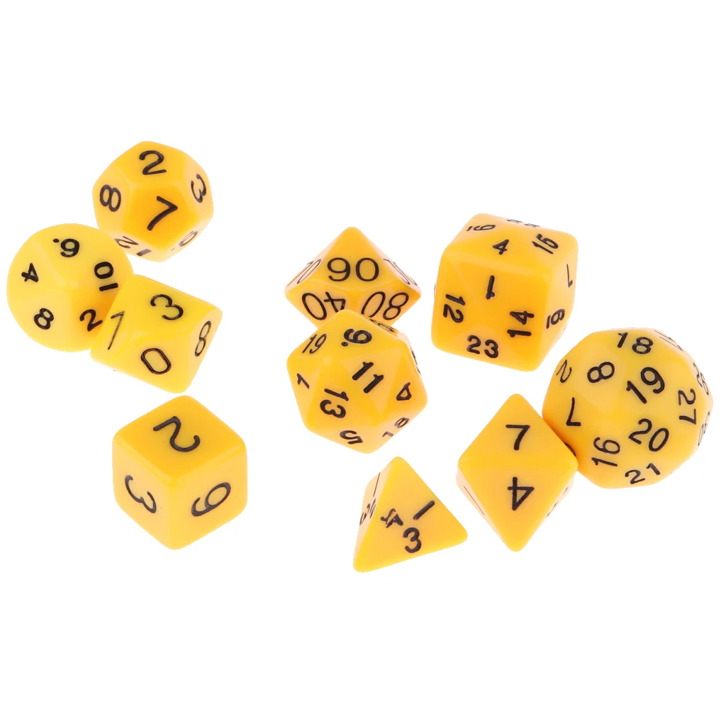 10 Pieces TRPG Dices Set D4-D30 Digital Polyhedral Dice for MTG DND Role Play Accs