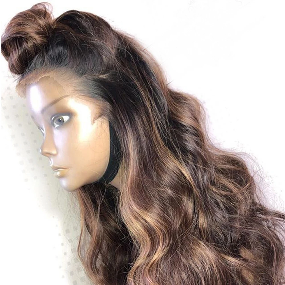 Eversilky#4 27 Омбре блонд 13x6 \ 13x3 кружева спереди человеческие волосы парики для женщин 360 кружевных фронтальных париков бразильские тела волнистые волосы