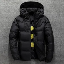 

Winter Warm Men Jacket Coat Casual Autumn Stand Collar Puffer Thick Hat White Duck Parka Male Men's Winter Down Jacket With Hood