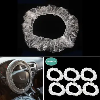 

100pcs/Set Universal Disposable Plastic Car Steering Wheel Cover Waterproof For Car Interior Accessories