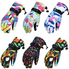 Мужские и женские перчатки для катания на лыжах, зимние водонепроницаемые ветрозащитные теплые мягкие камуфляжные перчатки для катания на лыжах, спортивные перчатки