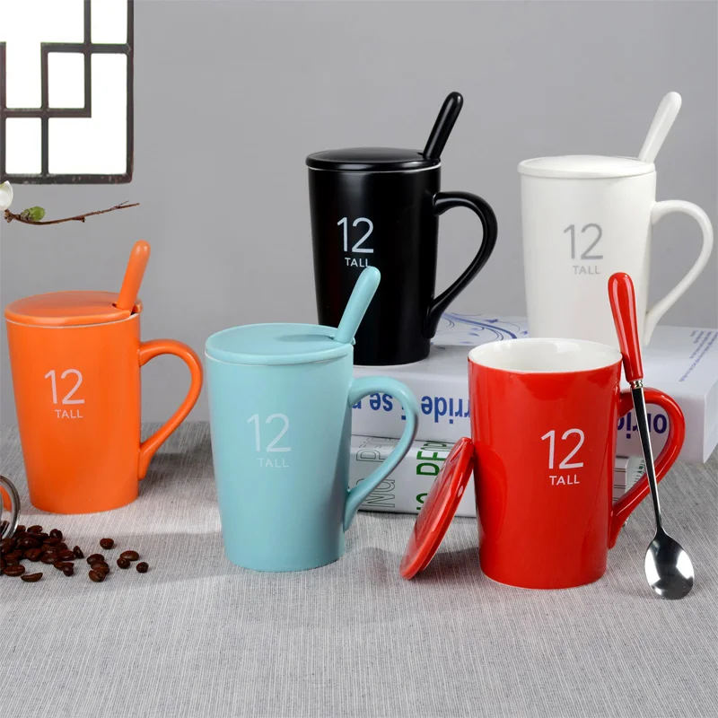 400 мл Tazas De Ceramica Creativas большая емкость чашки парные чашки Кружка с крышкой Ложка чайная чашка молочная чашка, кофейная чашка G018