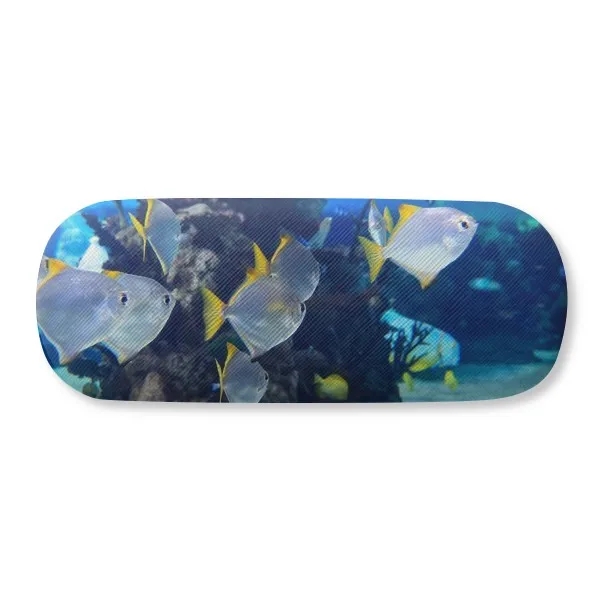 

Ocean Fish Science Nature Picture Glasses Case Eyeglasses Clam Shell Holder Storage Box