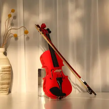 

Durable Violin Set Multi-function 1/8 Splint Acoustic Violin Bright Fiddle Exerciser Set for Musical Lover Student