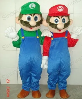 

Fashion Design SUPER Mario AND Luigi Mascot Costume Adult Birthday Party Fancy Dress Halloween Cosplay Outfits Clothing Xmas