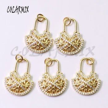 

8Pcs Gold color lock pendant Cute Tiny lock pendant necklace lockstitch pendant necklace gift for lady jewelry necklace