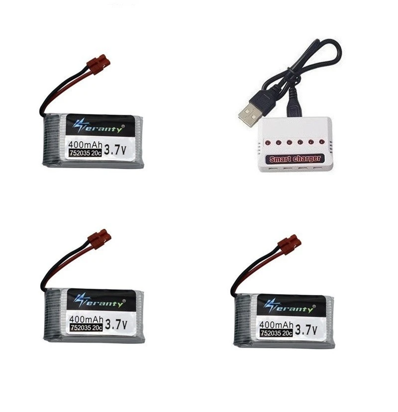 3,7 V 400mah Lipo аккумулятор и зарядное устройство для SYMA X15 X5A-1 X15C X15W RC Дрон вертолет запасные части 3,7 v аккумуляторная батарея - Цвет: White