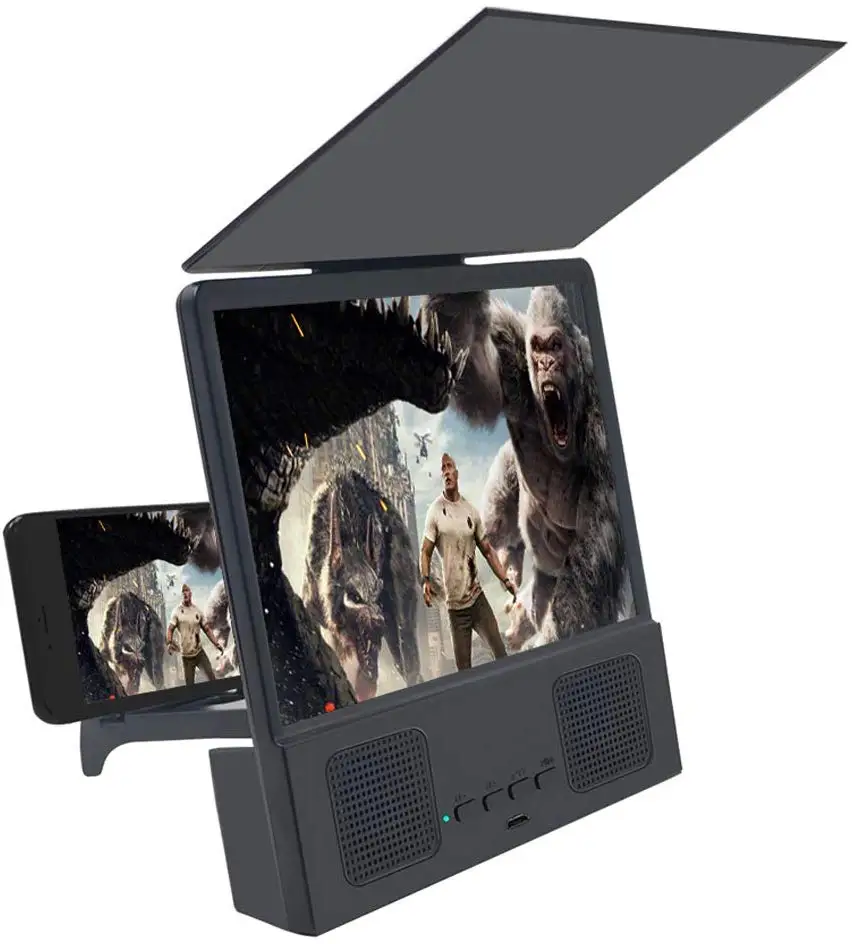 

8 Inch Screen Magnifier For Smart Phone Movies Amplifier With Bluetooth Speaker HD Protable Projector With Foldable Holder Stand