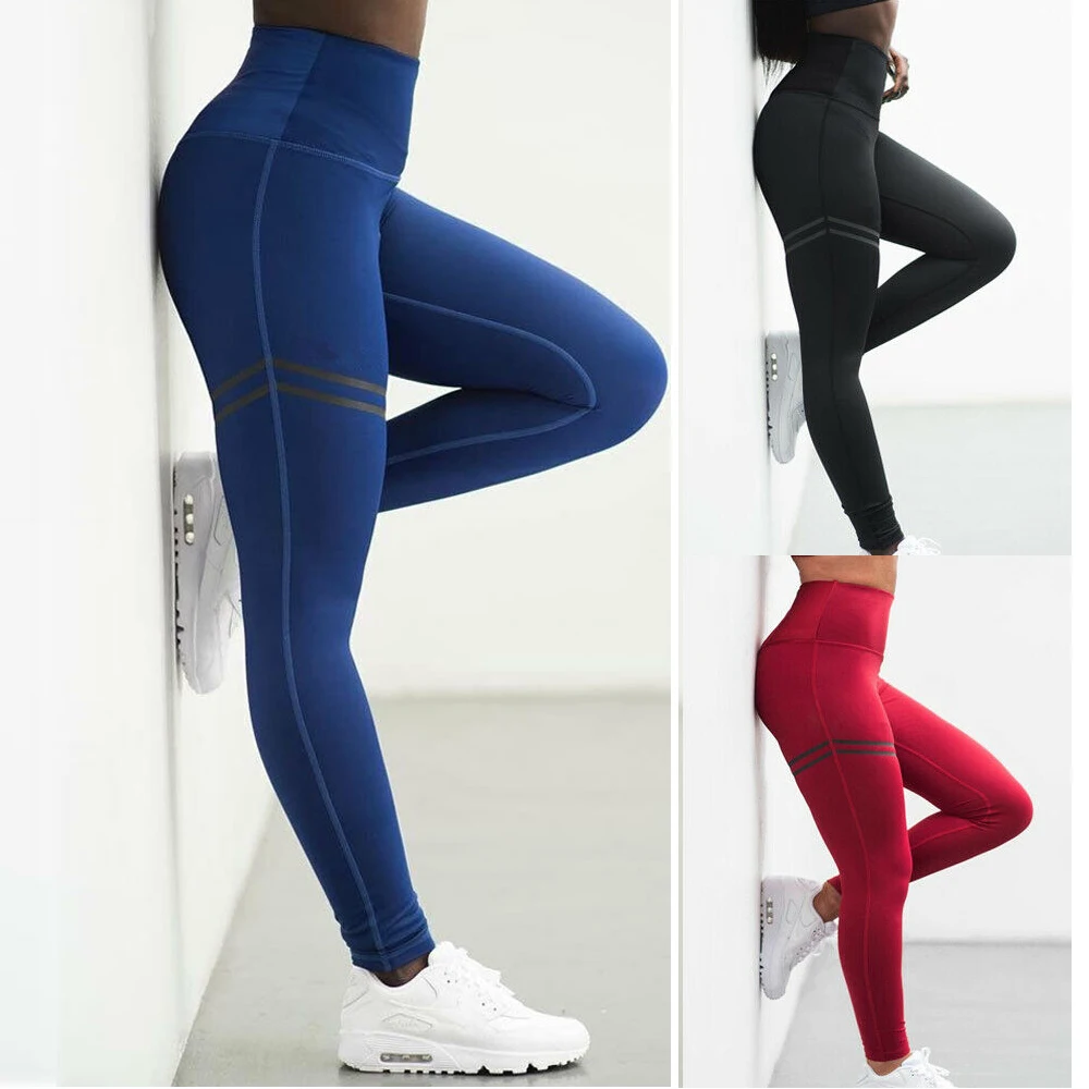 Womens Fitness Leggings Running Gym Sport High Waist Jogging Pants Trousers