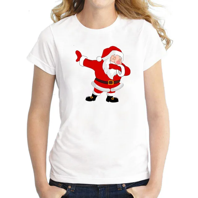 2 New kawaii reindeer t shirt women fashion Christmas Harajuku Short Sleeve t-shirt White Suitable all seasons Tshirt Tops clothes - Цвет: 2