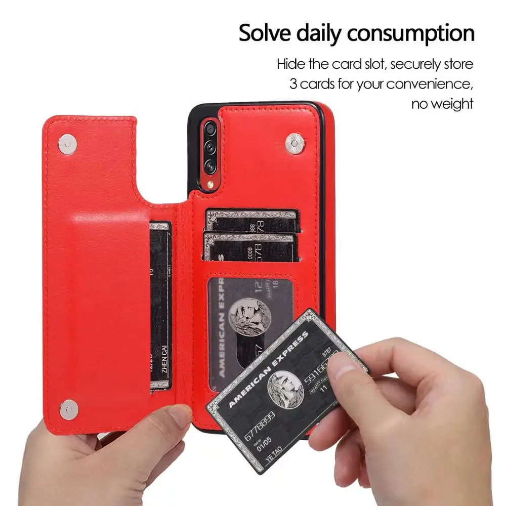 

Suitable for Samsung A10 A20E 30 40 A50 business fashion protection leather case A70S card mobile phone shell luxury bracket M10