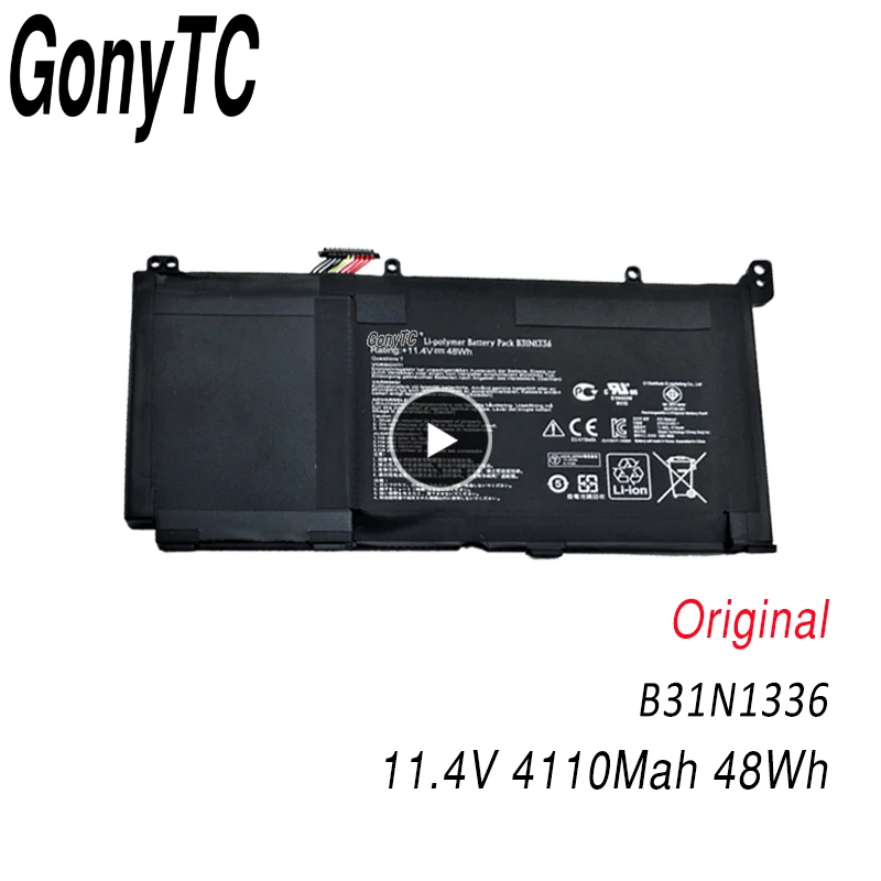 GONYTC B31N1336 Аккумулятор для ноутбука Asus VivoBook C31-S551 S551L S551LB S551LA R553L R553LN R553LF K551L K551LN V551L V551LA