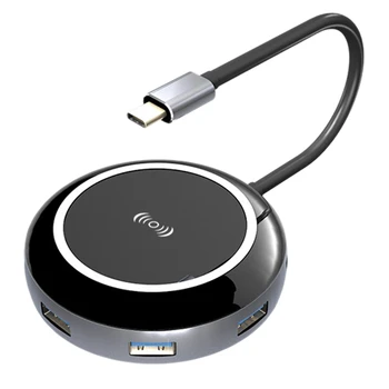 

TYPE-C Nine-In-One Docking Station with Wireless Charging Aluminum Alloy for Apple Huawei