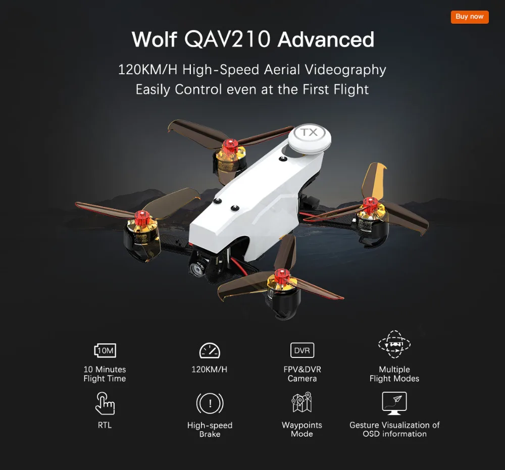 Radiolink Wolf QAV210 FPV Дрон с мини-камерой Pix 120 км/ч HD передача изображения в реальном времени фотография карбоновая рамка Quad