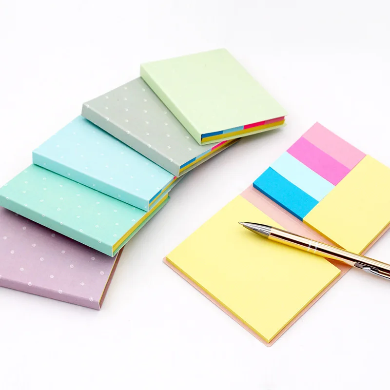 Sticky notes in a booklet Three sizes of self-stick notes 300 sheets Conveniently use as memo, book maker, index of file folder