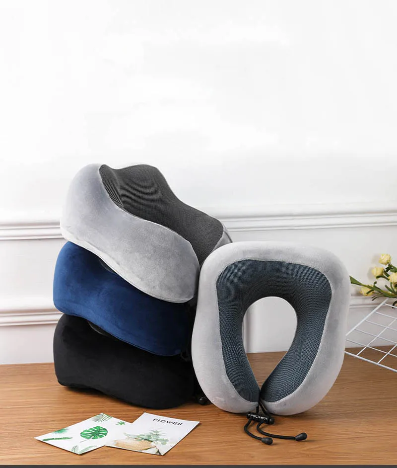 Memory Foam Pad U Shaped Travel Pillow Airplane Travel Sleep Head Rest Support Pillow Soft Foam Neck Pillow Car Pillow Cushion