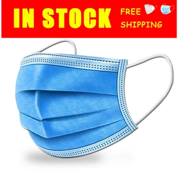 

Face Mouth Anti Mask Disposable Protect 3 Layers Filter Dustproof Earloop Non Woven Mouth Masks 48H Shipping
