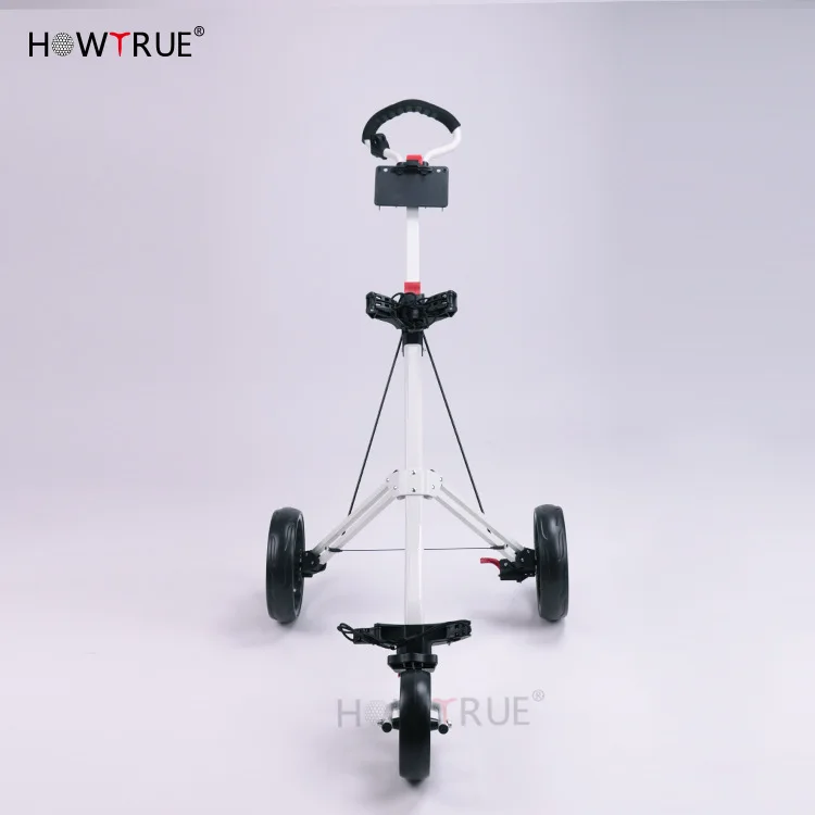 3 Wheel Golf Push Cart Golf Trolley with Adjustable Handle Angle Scorecard Foot Brake Lightweight Carts
