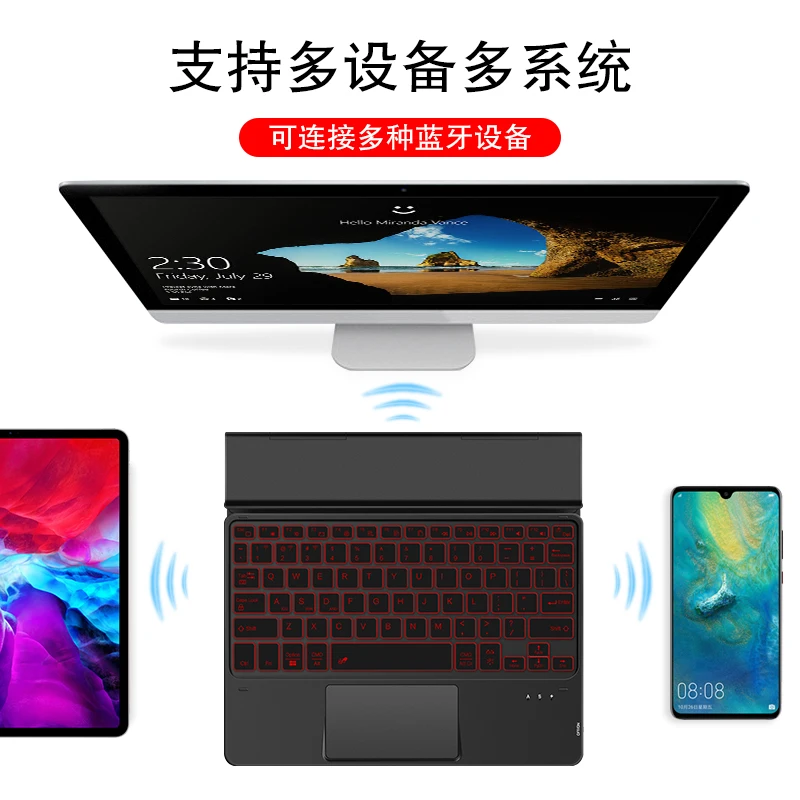 Teclado Bluetooth para Xiaomi mi Almofada Pro Mipad 5pro Mipad5 Pro Redmi Pad Tablet Teclado com Touchpad Backlight Suporte Case - Imagem 4