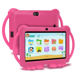 Tablette éducative d'apprentissage pour enfants, écran HD de 7 pouces, avec étui en Silicone, charge USB, Quad Core, 1 go 16 go, cadeau 