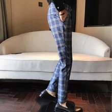 Новые продукты, высокое качество, модные мужские деловые брюки, удобные, для джентльмена, для отдыха, тонкие, клетчатые, трендовые, красивые брюки