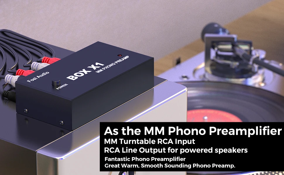 Mini Stereo, HiFi com fone de ouvido, X1 Phono Preamp