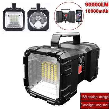 

Outdoor Emergency Light Double Head Flashlight Searchlight USB Rechargeable Portable Work Light Fishing Camping Emergency Light