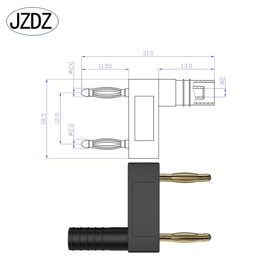 JZDZ 바나나 플러그 커넥터, 단락 플러그, 암 단자, 커플 어댑터, J.20002, 5 개