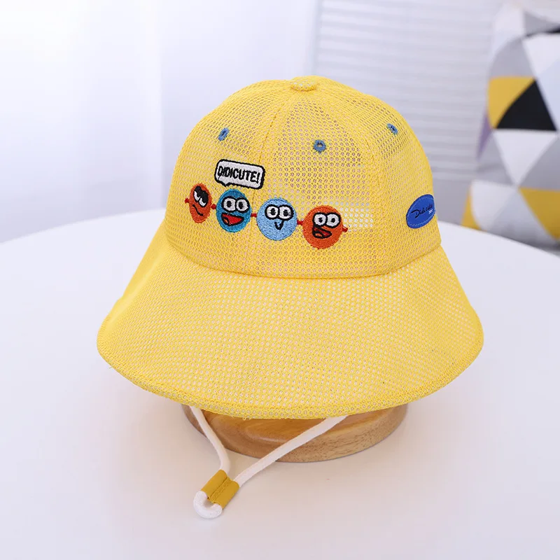 5 Colors Summer Fashion Outdoor Baby Boy Sun Hat Kids Beach Breathable Protection Cap Children Cartoon Mesh Hats for Girl 1-4Y summer kids baseball caps 2023 summer children s hollow mesh hat fashion letter sun protection caps kids accessories