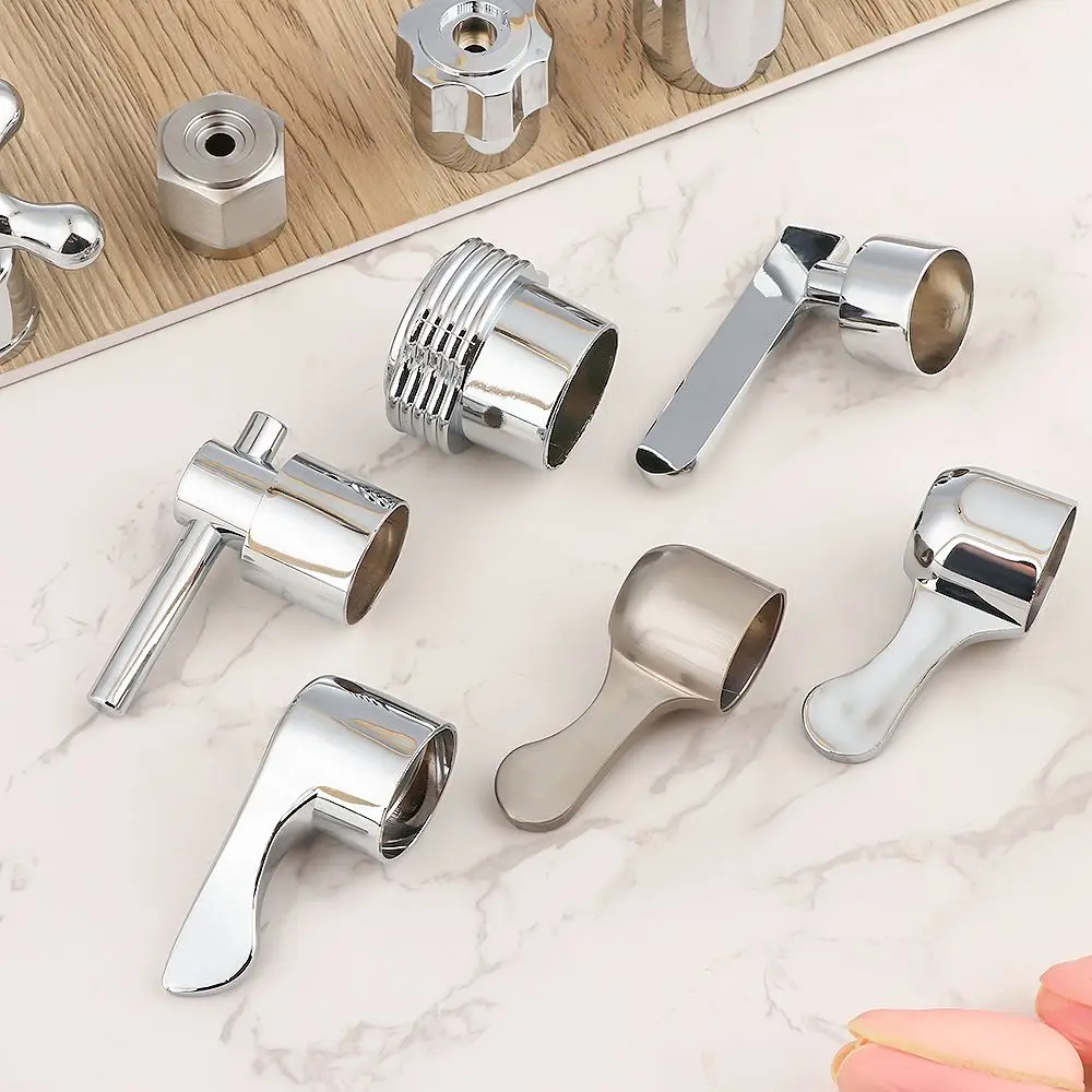 1Pcs Bathroom Replacement Faucet Handle Chrome Plated Taps Accessories Cartridge Spool Faucet Single Metal Lever Handle