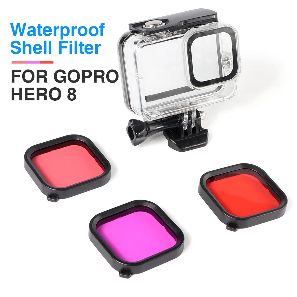 Фильтр для объектива дайвинга GoPro Hero 8 водонепроницаемый чехол подводный цветной