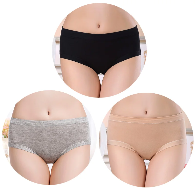 black gray apricot TEXIWAS 3 шт./лот менструальные трусики герметичные физиологические трусики женское нижнее белье женские водонепроницаемые женские трусы большого размера 2XL XXXL - Цвет: black gray apricot