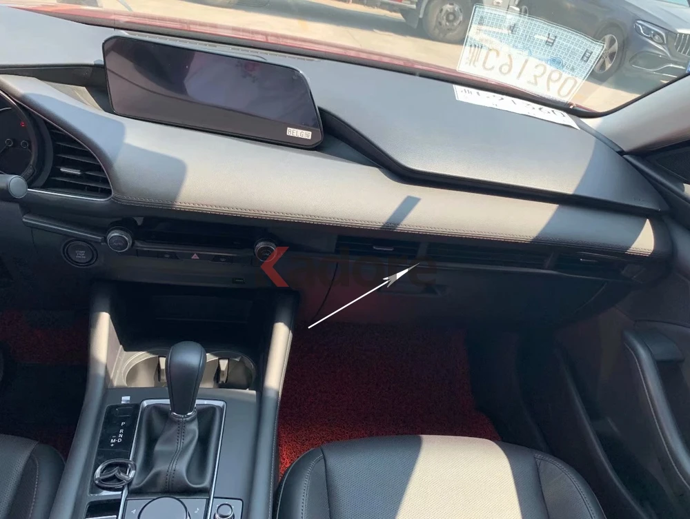 Для Mazda 3 M3 Axela углеродное волокно для салона автомобиля передний центр управления приборной панели полоса крышка отделка Аксессуары
