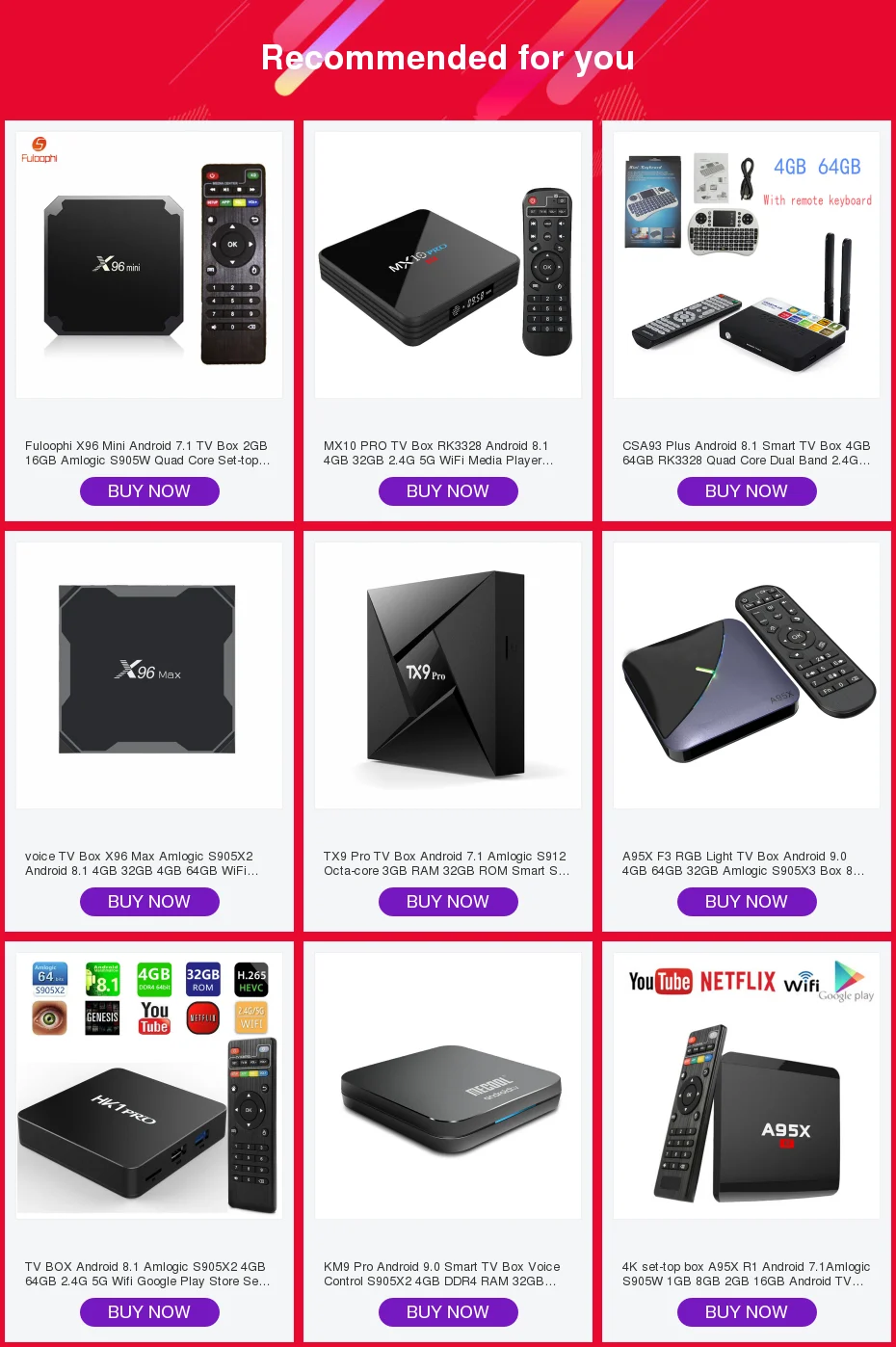 X96mini Android 7,1 Smart tv BOX Amlogic S905W 1 ГБ 8 ГБ 2 Гб 16 Гб четырехъядерный процессор поддержка 2,4G беспроводной Wi-Fi медиаприставка телеприставка