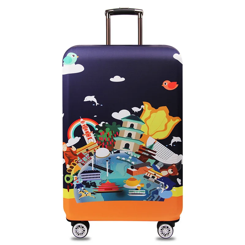 Толстый дорожный оранжевый чехол для чемодана чехол для путешествий Аксессуары эластичная крышка багажного отделения для чемодана 18-32 дюймов