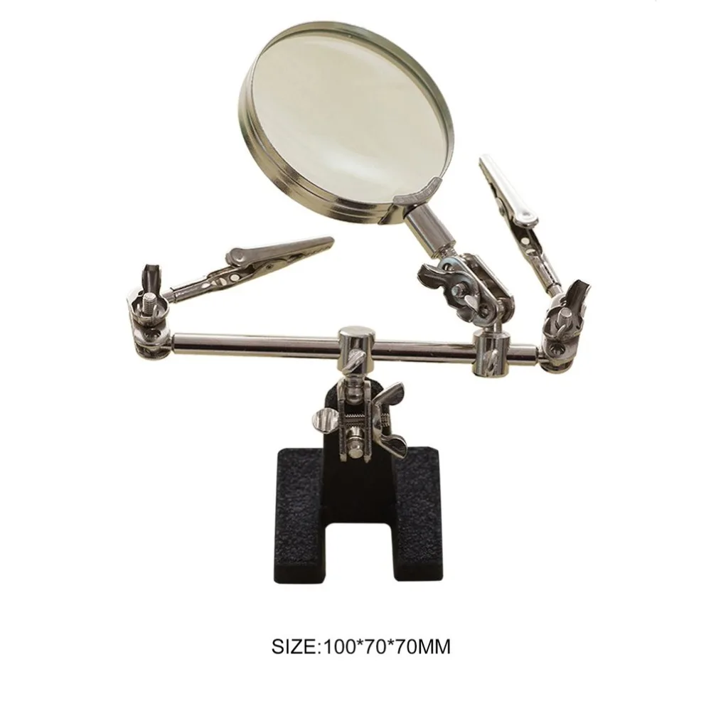 3 ручной 6X Лупа Портативный Clip-on металлический держатель подставка для паяльника сварочный инструмент с увеличительное очки для ювелира штампы