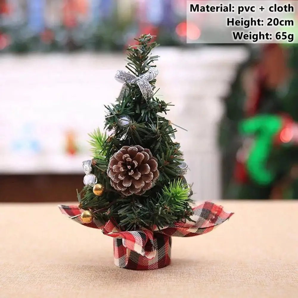 Xmas Tree 6 Taoup 20 см мини искусственное рождественское веселое дерево Рождественское украшение стола для дома Рождественская гирлянда Noel Роскошная Рождественская елка - Цвет: Xmas Tree 6