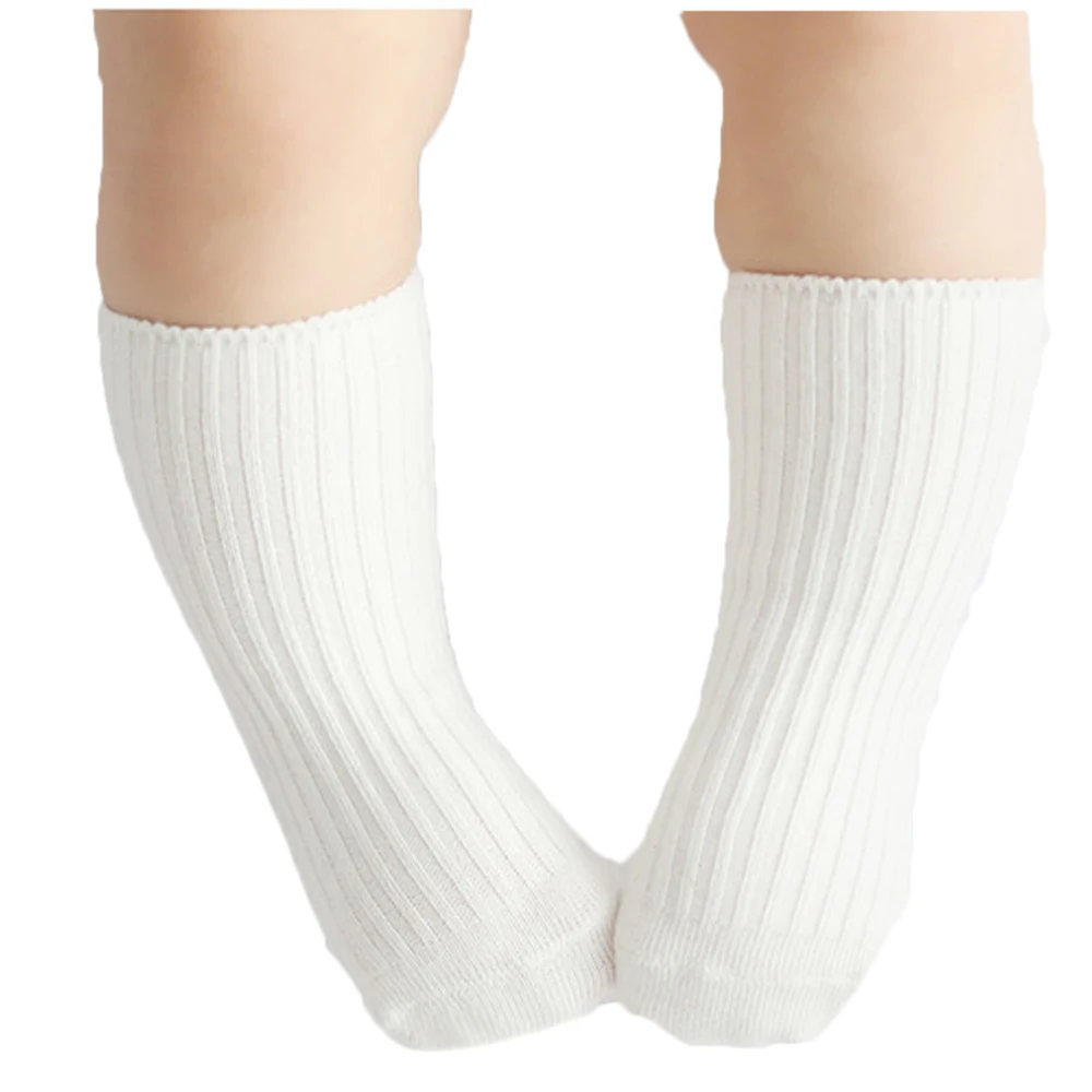 

Однотонные ребристые хлопковые носки для новорожденных мальчиков и девочек Детские осенне-зимние теплые Нескользящие мягкие детские носки