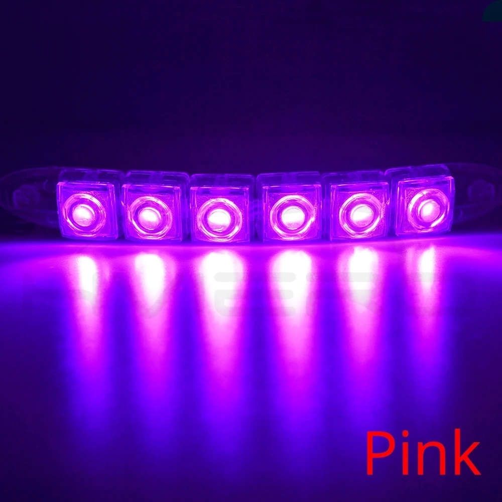 Hviero DRL Daytime Running Lights 6LED Red Blue Green White Waterproof Bright Flexible Driving Fog Bulb Warning Lamp DC 12V Auto Led