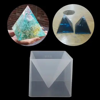 

2020 New Super Pyramid Silicone Mould Resin Craft Jewelry Crystal Mold With Plastic Frame