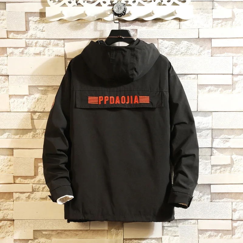

2019 Autumn New Wallpaper-Style New of Large Size Origional Multi-pockets Popular Brand Men's Hooded Jacket J955-p105