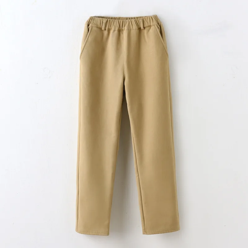 Khaki uniform pants with elastic waist Clearance