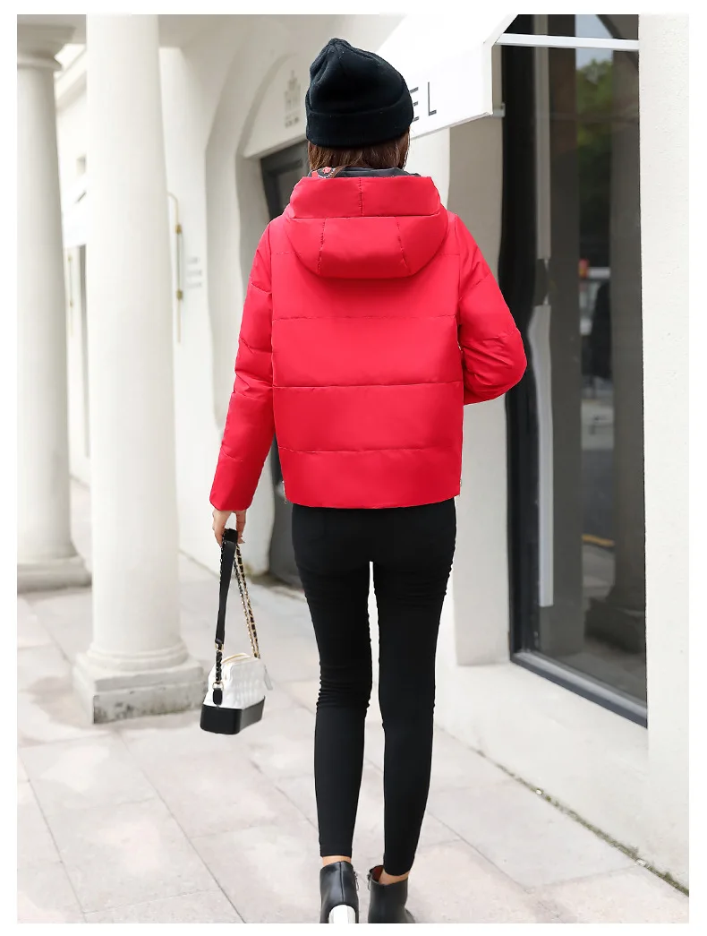 AliExpress, стиль, пуховик, женский, с капюшоном, короткий, корейский стиль, приталенный, утягивающий, двухстороннее, модное, теплое пальто