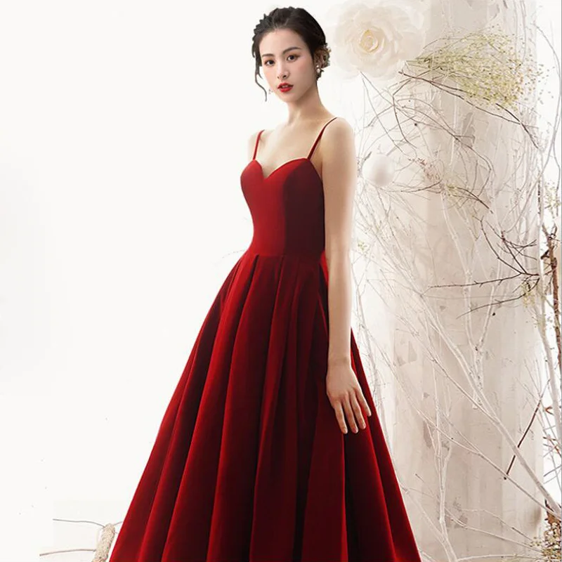 red Платье для выпускного вечера милое на тонких бретельках Vestidos de gala с открытыми плечами женские вечерние ночные платья без рукавов Выпускные платья - Цвет: red