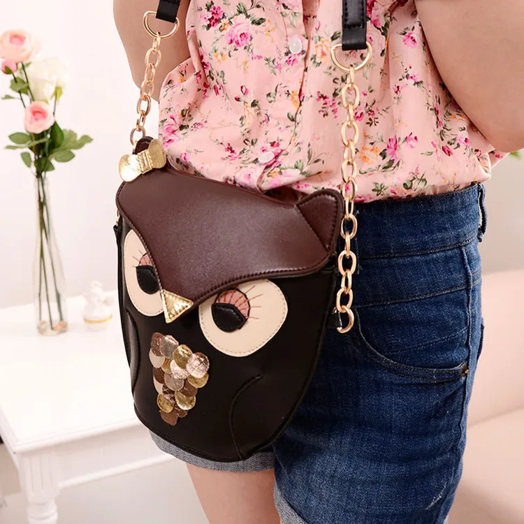 

New Style Stylish Owl Chain WOMEN'S Bag 2016 Korean-style Popular Cartoon Cute Shoulder Bag Casual Shoulder Bag Fashion