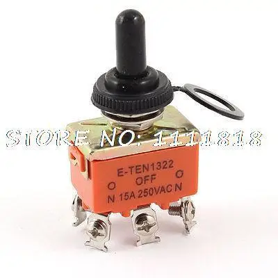 

15A/250VAC On/Off/On 3 Position DPDT 6 Terminals Toggle Switch + Black Cover