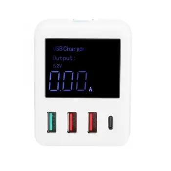 

4-Port Portable QC3.0 Fast Charge USB Charger with LED Digital Display for Mobile Phone Hot