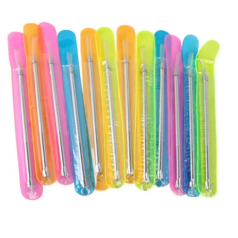 4pcs Face Care Blackhead Comedone Acne Blemish Extractor Remover Antibacterial  black Head Pimples Acne Needle Tool